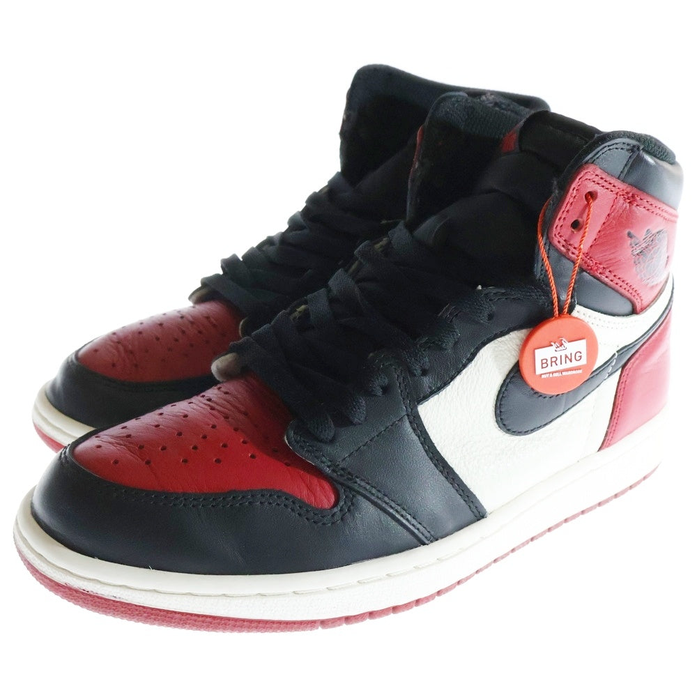 NIKE(ナイキ) AIR JORDAN 1 RETRO HIGH OG BRED TOE 555088-610 エアジョーダン1 ブレッドトゥ ハイカットスニーカー レッド/ブラック US8.5/26.5cm