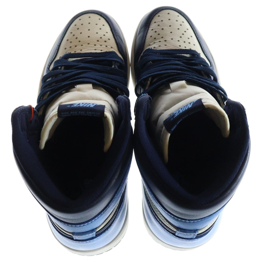 NIKE(ナイキ) AIR JORDAN 1 RETRO HIGH OG OBSIDIAN/UNIVERSITY BLUE 555088-140 エアジョーダン1 オブシディアン ユニバーシティブルー ハイカットスニーカー US8.5/26.5cm