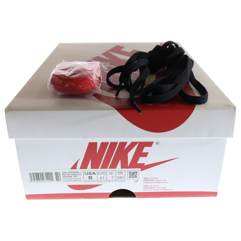 NIKE(ナイキ) AIR JORDAN 1 HIGH OG HERITAGE 555088-161 エアジョーダン 1 ヘリテージ ハイカットスニーカー ホワイト/レッド US8/26.0cm