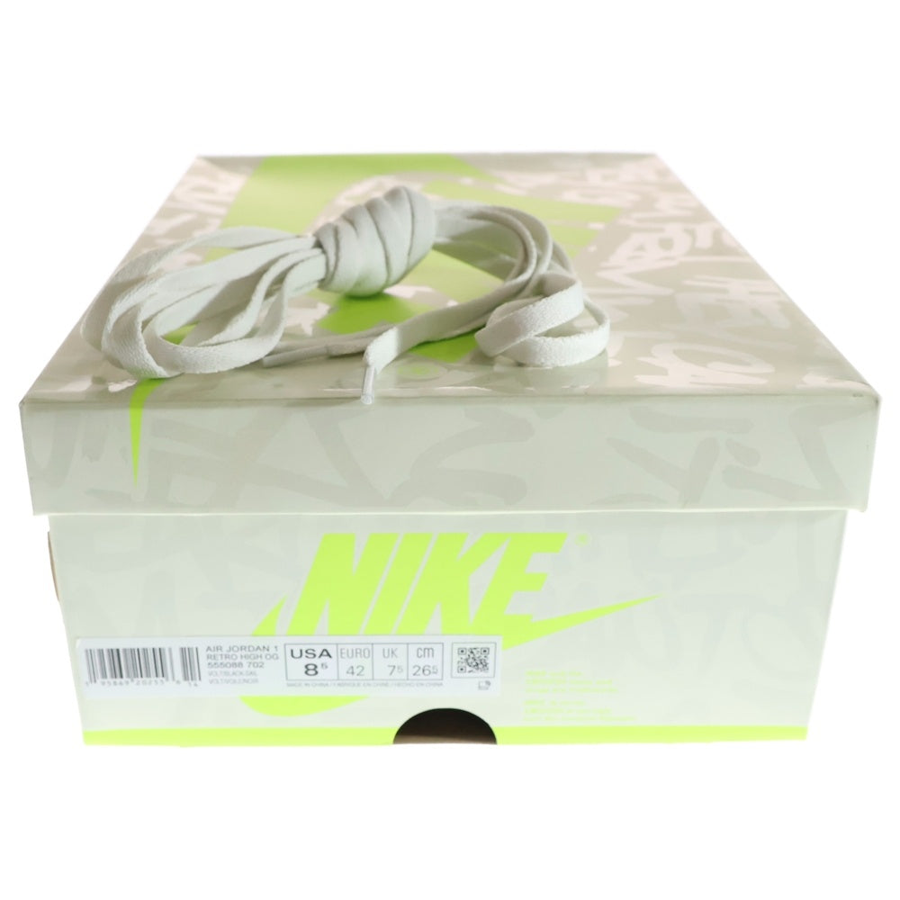 NIKE(ナイキ) AIR JORDAN 1 HIGH OG Volt Visionaire 555088-702 エアジョーダン 1 ハイカットスニーカー ボルト ヴィジョネア イエロー/ホワイト US8.5/26.5cm