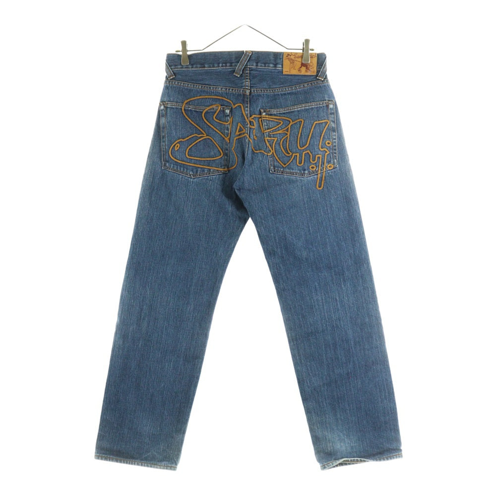 SANTASTIC!(サンタスティック) バック刺繍 ストレートデニムパンツ インディゴ E29014