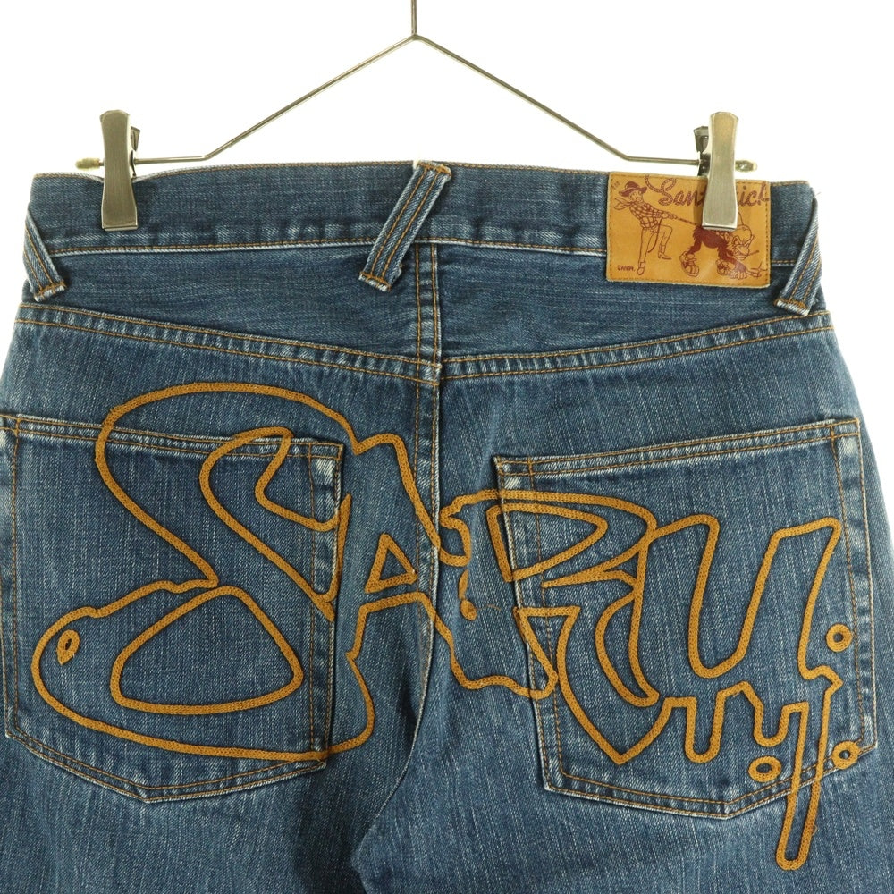 SANTASTIC!(サンタスティック) バック刺繍 ストレートデニムパンツ インディゴ E29014
