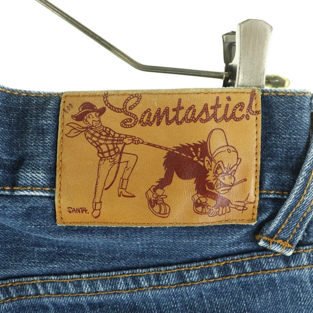 SANTASTIC!(サンタスティック) バック刺繍 ストレートデニムパンツ インディゴ E29014