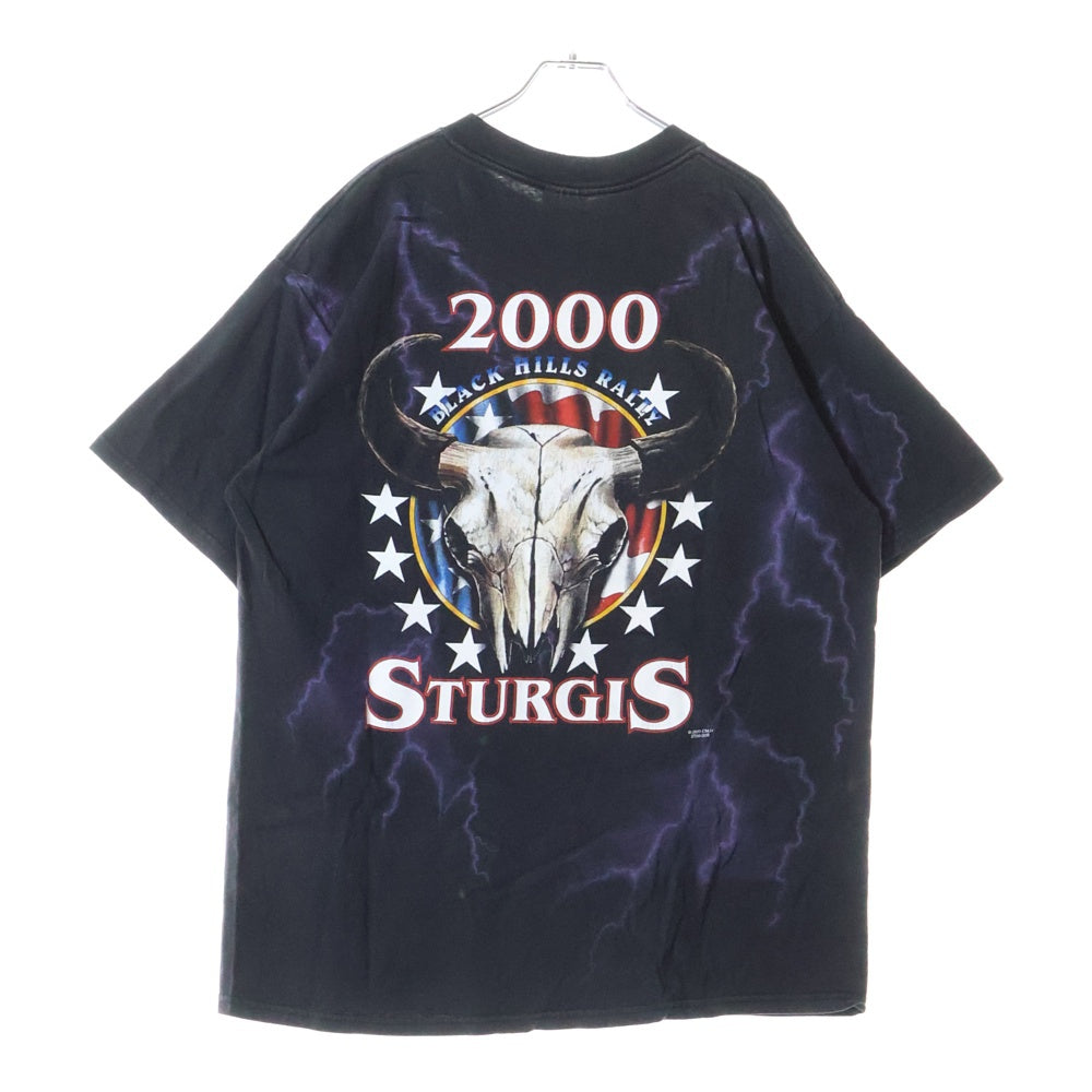 VINTAGE(ヴィンテージ) 00s TULTEXタグ USA製 BLACK HILLS RALLY 両面プリント Tシャツ 半袖カットソー ブラック