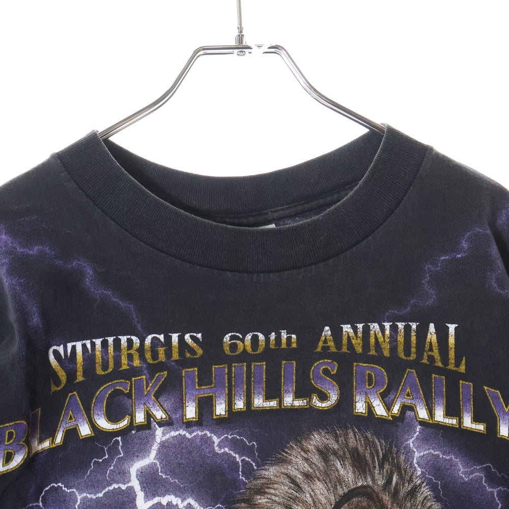 VINTAGE(ヴィンテージ) 00s TULTEXタグ USA製 BLACK HILLS RALLY 両面プリント Tシャツ 半袖カットソー ブラック