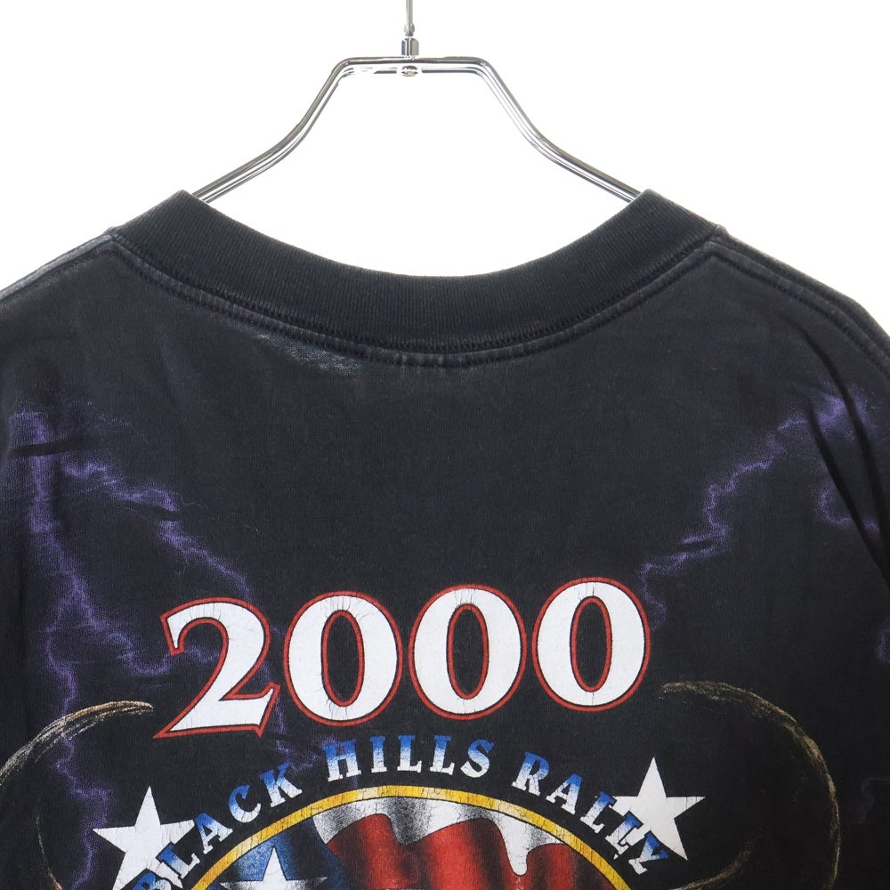 VINTAGE(ヴィンテージ) 00s TULTEXタグ USA製 BLACK HILLS RALLY 両面プリント Tシャツ 半袖カットソー ブラック