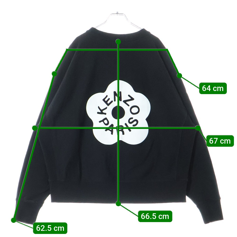 KENZO(ケンゾー) BOKE FLOWER 2.0 クルーネック スウェットトレーナー フロントロゴ ブラック FD55SW4844MF
