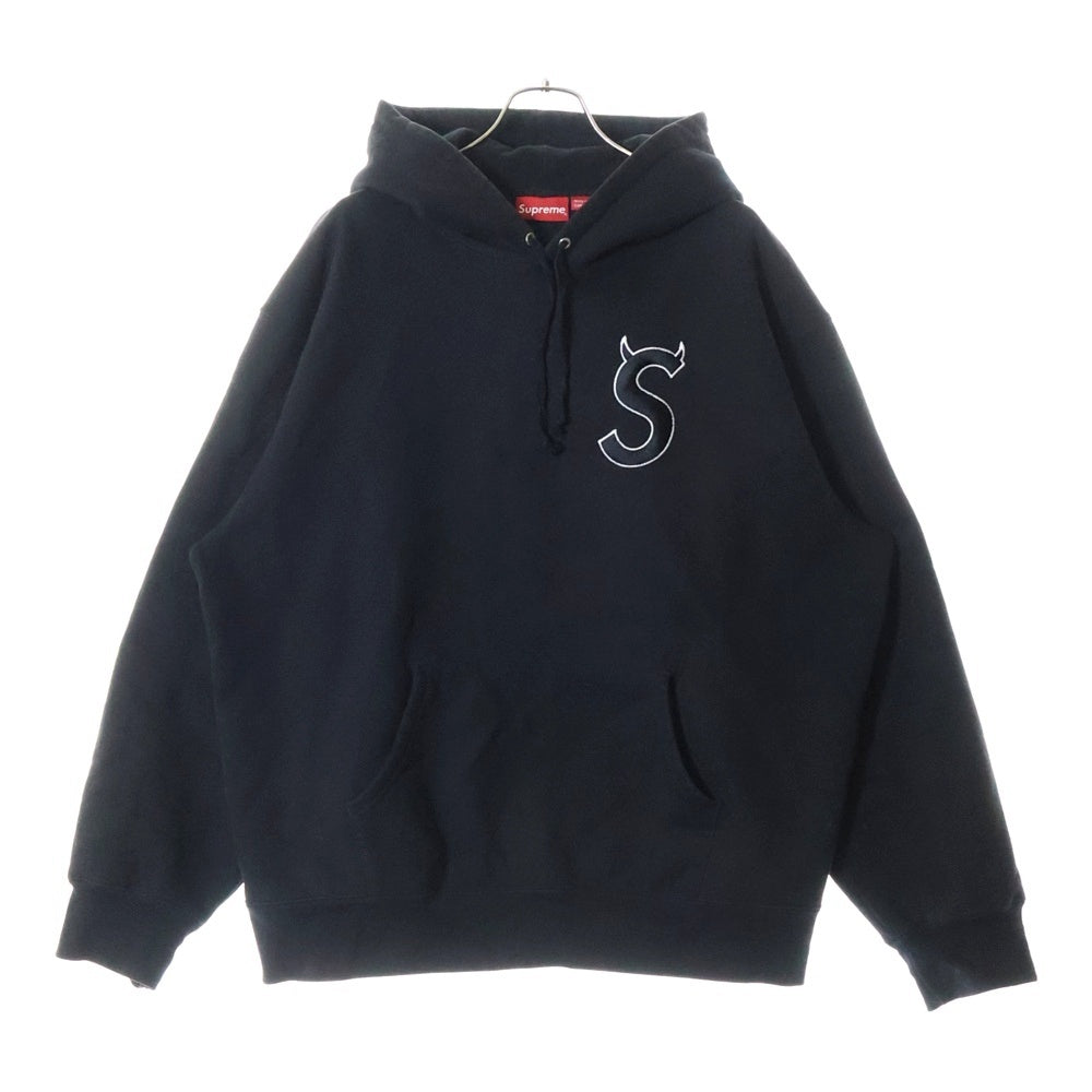 SUPREME(シュプリーム) 22AW S LOGO HOODED SWEATSHIRT Sロゴ ツノ デビル プルオーバーパーカー スウェットシャツ ブラック