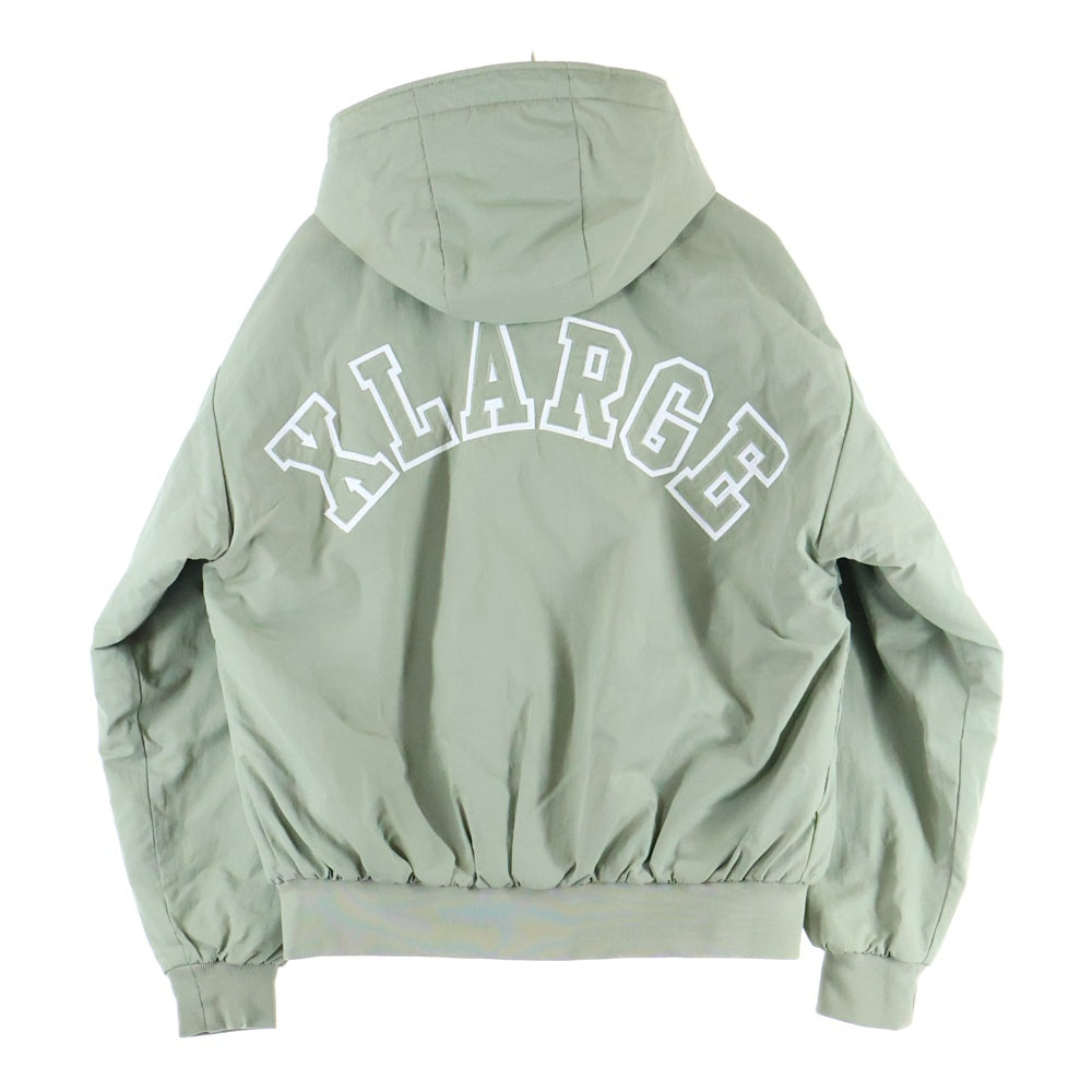 X-LARGE(エクストララージ) NYLON PUFFER JACKET ロゴ刺繍 ナイロン パファージャケット カーキ