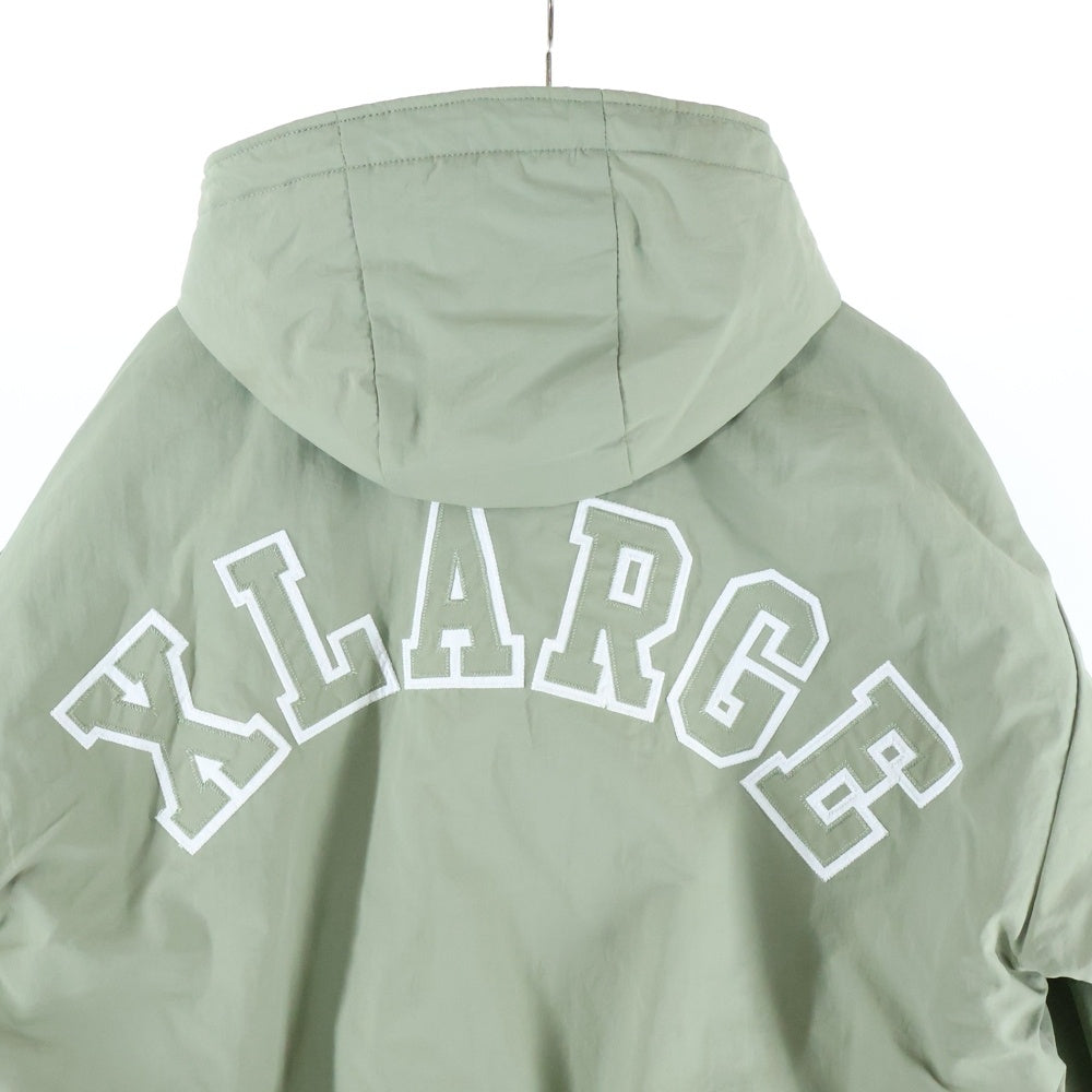 X-LARGE(エクストララージ) NYLON PUFFER JACKET ロゴ刺繍 ナイロン パファージャケット カーキ