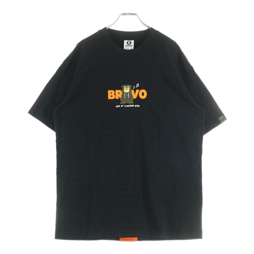 A BATHING APE(アベイシングエイプ) AAPER BRAVO TEE フロントロゴ 半袖Tシャツカットソー ブラック AAPTEM1618XXO