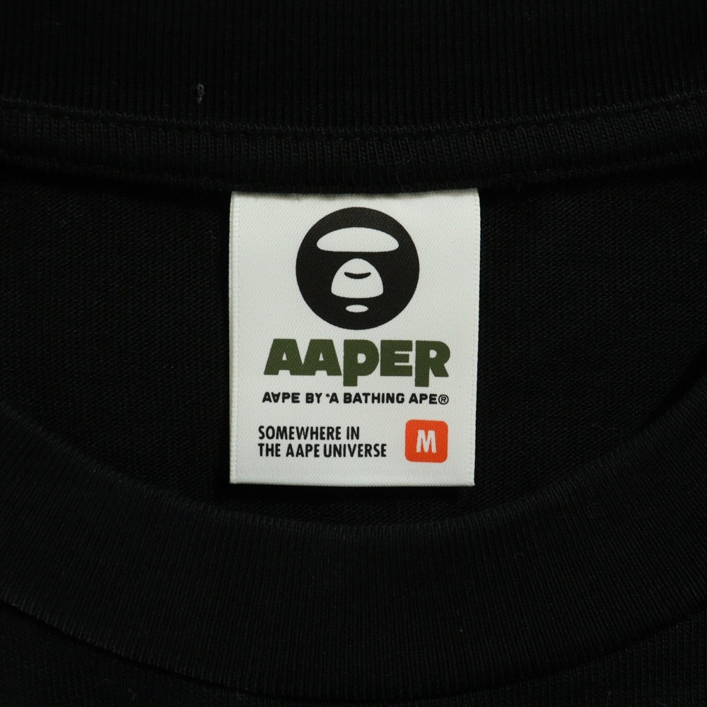 A BATHING APE(アベイシングエイプ) AAPER BRAVO TEE フロントロゴ 半袖Tシャツカットソー ブラック AAPTEM1618XXO