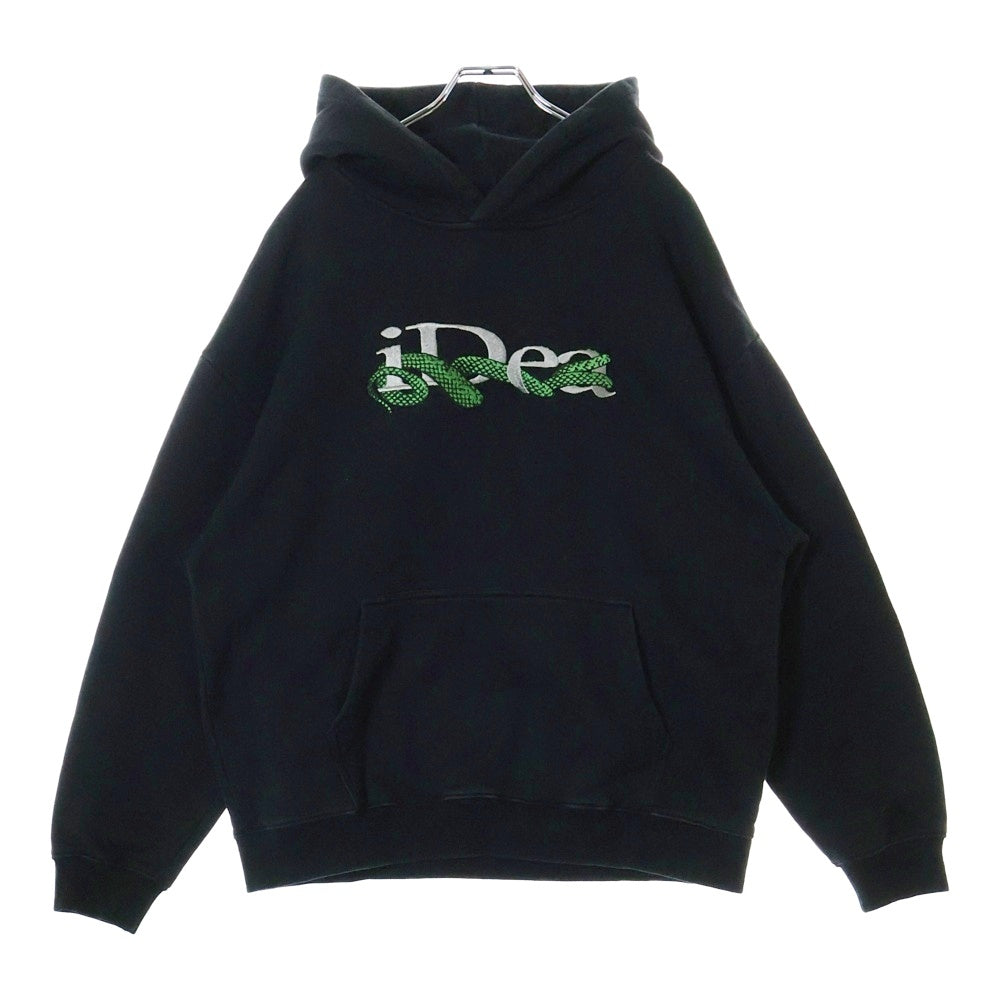 IDEASWAM(イデアスワム) SNAKE LOGO HOODIE スネイクロゴ 刺繍 フーディー ブラック