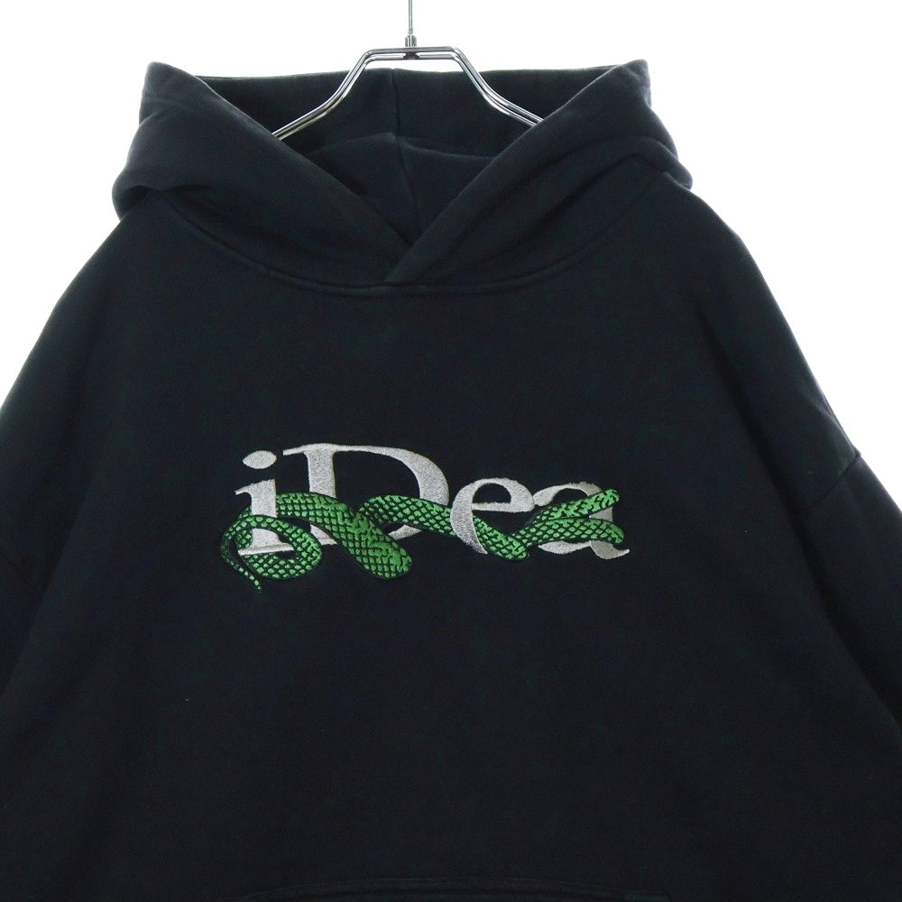 IDEASWAM(イデアスワム) SNAKE LOGO HOODIE スネイクロゴ 刺繍 フーディー ブラック