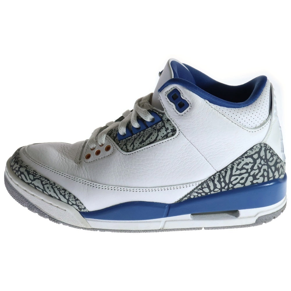 NIKE(ナイキ) AIR JORDAN 3 RETRO TRUE BLUE CT8532-148 エアジョーダン3 レトロ トゥルーブルー ハイカットスニーカー ホワイト/ブルー US7/25.0cm