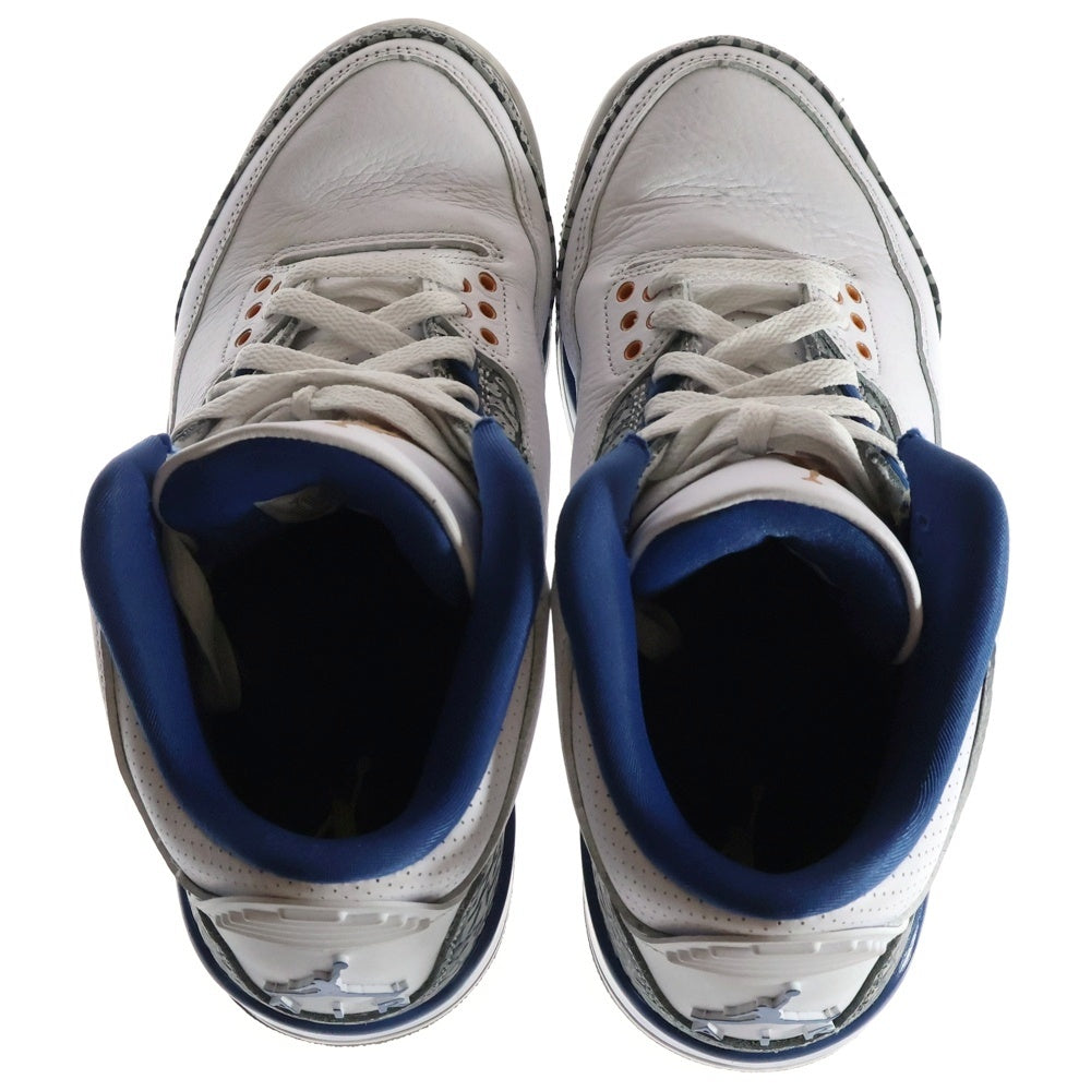NIKE(ナイキ) AIR JORDAN 3 RETRO TRUE BLUE CT8532-148 エアジョーダン3 レトロ トゥルーブルー ハイカットスニーカー ホワイト/ブルー US7/25.0cm