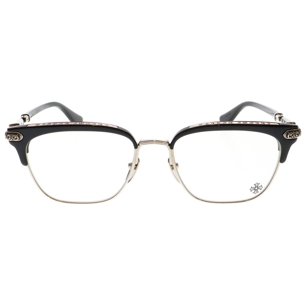 CHROME HEARTS(クロムハーツ) VERTICAL SMILE II サイドエタニティハーフリム サングラス メガネ ブラック/シルバー