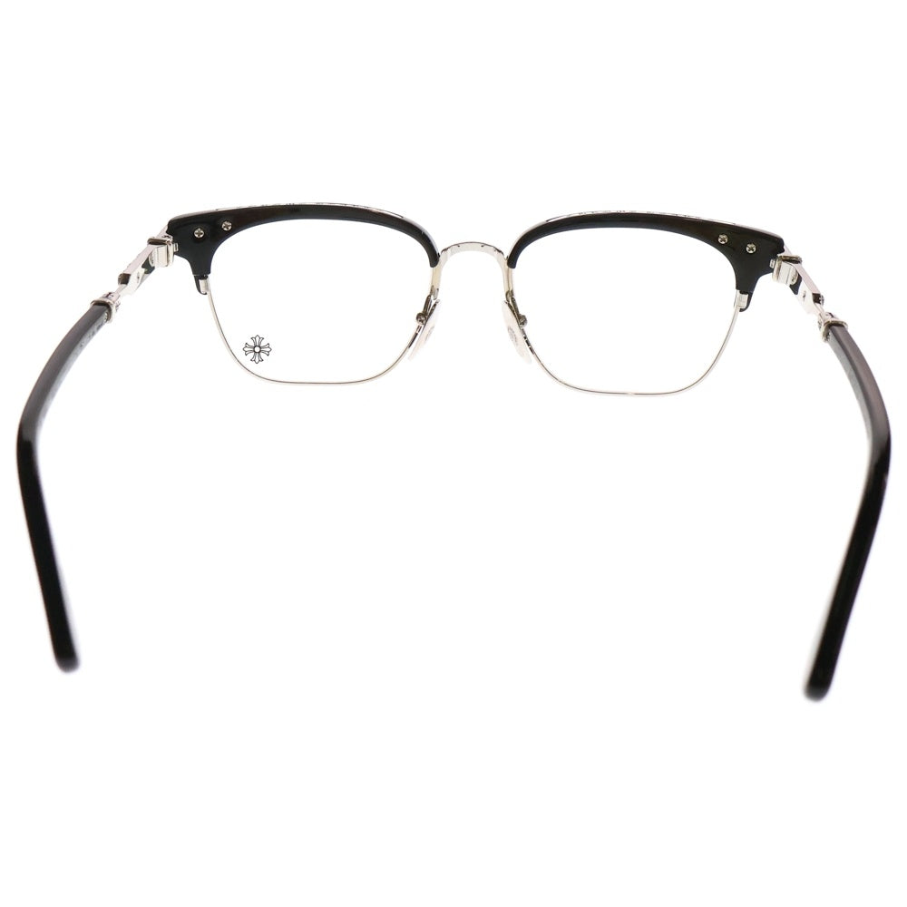 CHROME HEARTS(クロムハーツ) VERTICAL SMILE II サイドエタニティハーフリム サングラス メガネ ブラック/シルバー