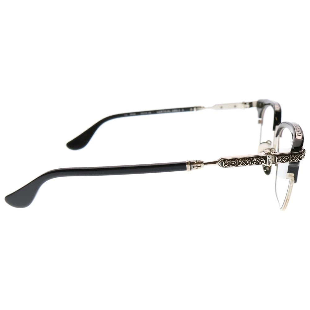 CHROME HEARTS(クロムハーツ) VERTICAL SMILE II サイドエタニティハーフリム サングラス メガネ ブラック/シルバー