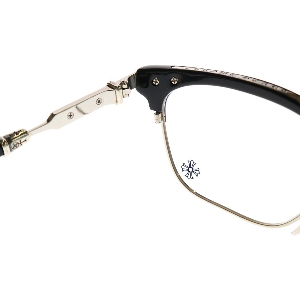 CHROME HEARTS(クロムハーツ) VERTICAL SMILE II サイドエタニティハーフリム サングラス メガネ ブラック/シルバー