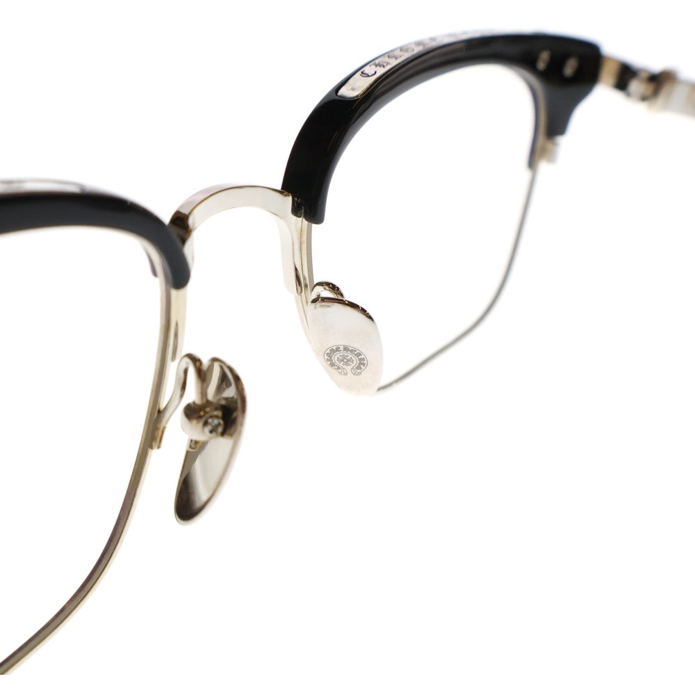 CHROME HEARTS(クロムハーツ) VERTICAL SMILE II サイドエタニティハーフリム サングラス メガネ ブラック/シルバー