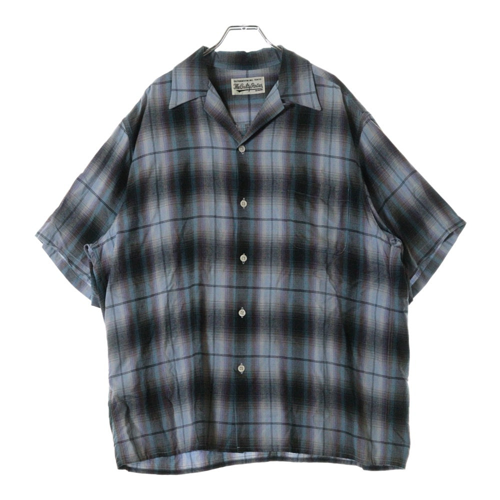 WACKO MARIA(ワコマリア) 24SS OMBRE CHECK OPEN COLLAR SHIRT S/S -TYPE 2 オンブレ 半袖チェックシャツ ブルー 24SS-WMS-OC11