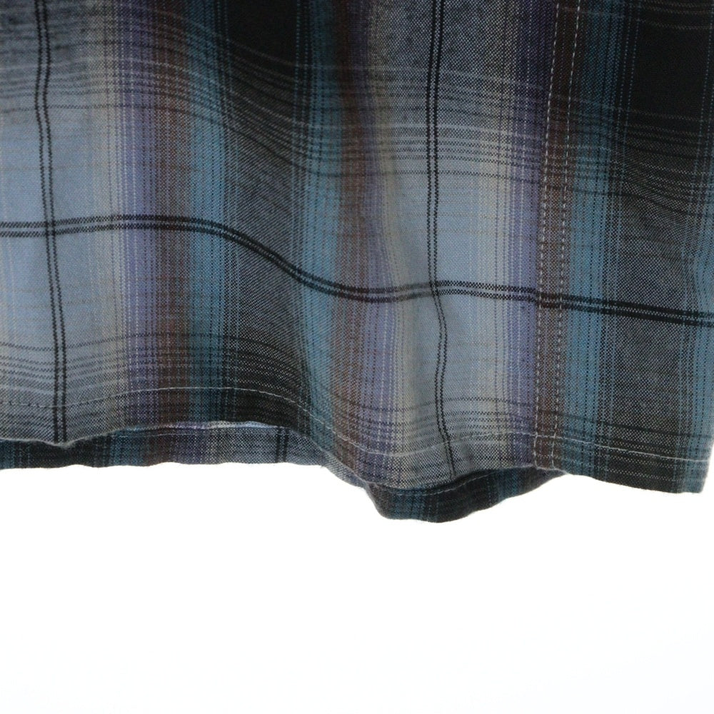 WACKO MARIA(ワコマリア) 24SS OMBRE CHECK OPEN COLLAR SHIRT S/S -TYPE 2 オンブレ 半袖チェックシャツ ブルー 24SS-WMS-OC11