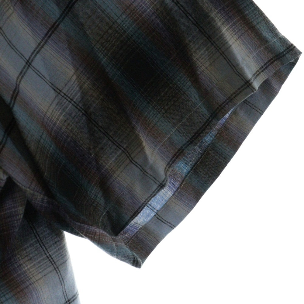 WACKO MARIA(ワコマリア) 24SS OMBRE CHECK OPEN COLLAR SHIRT S/S -TYPE 2 オンブレ 半袖チェックシャツ ブルー 24SS-WMS-OC11