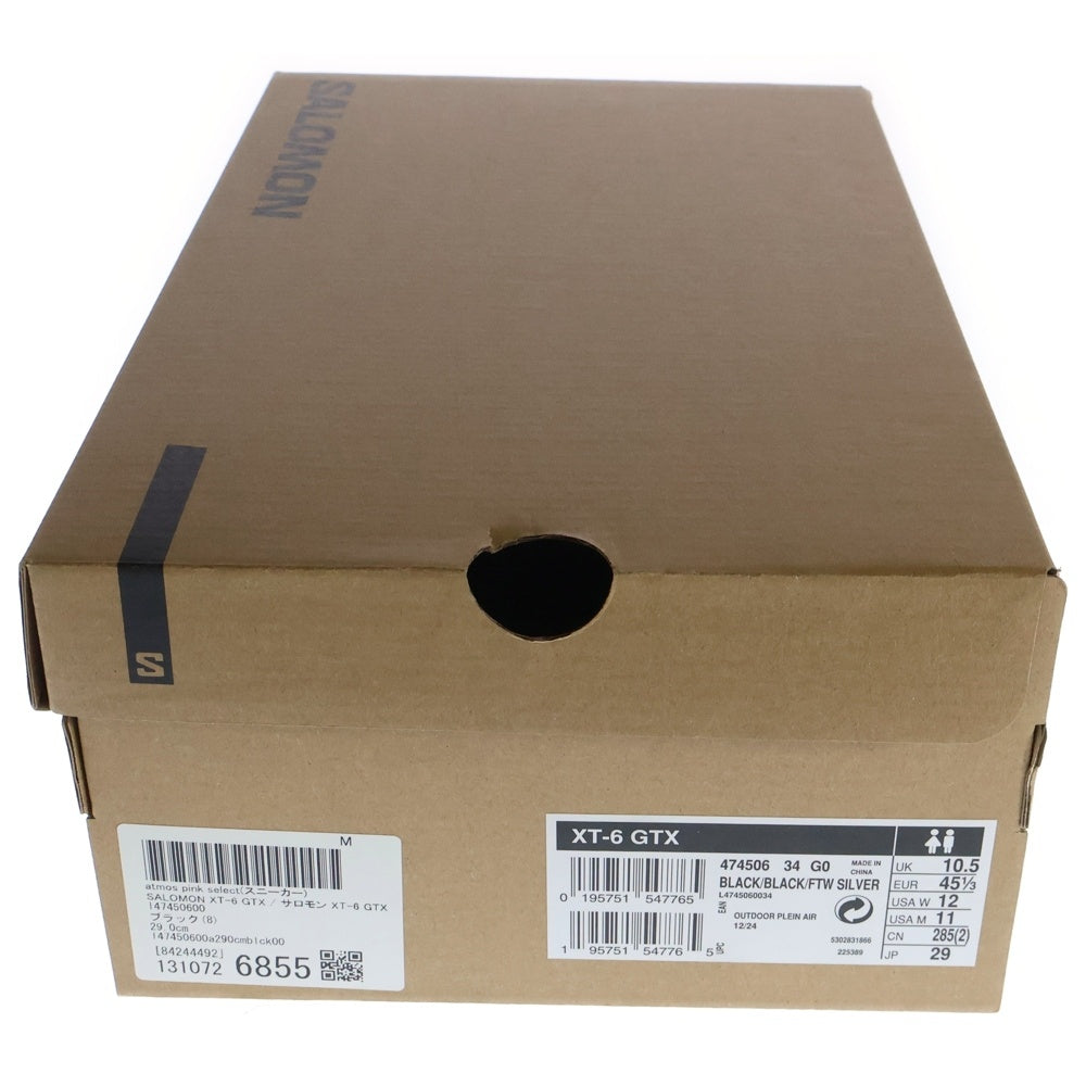SALOMON(サロモン) XT-6 GTX GORE-TEX 474506 ゴアテックス ローカット スニーカー ブラック/シルバー US11/29cm