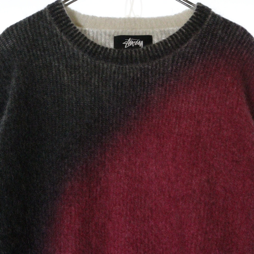STUSSY(ステューシー) 22AW Brushed Dot Sweater ブラッシュド ドット モヘア ニットセーター グレー/ピンク 117162