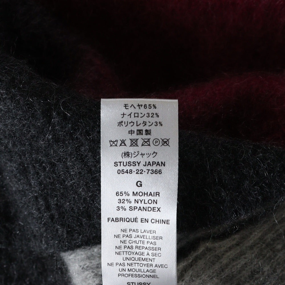 STUSSY(ステューシー) 22AW Brushed Dot Sweater ブラッシュド ドット モヘア ニットセーター グレー/ピンク 117162