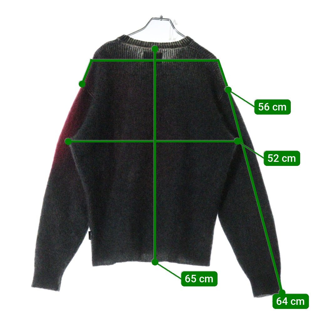 STUSSY(ステューシー) 22AW Brushed Dot Sweater ブラッシュド ドット モヘア ニットセーター グレー/ピンク 117162