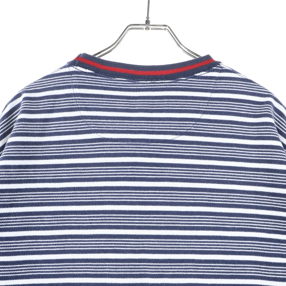 CHAPS RALPH LAUREN(チャップス ラルフローレン) 90s VINTAGE コットン マルチボーダー 半袖ポケットTシャツ カットソー ホワイト/ネイビー