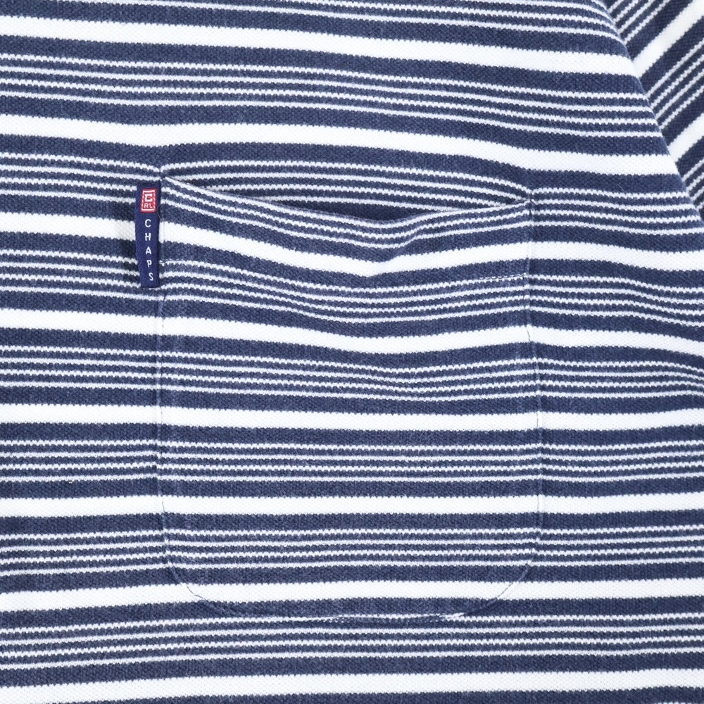 CHAPS RALPH LAUREN(チャップス ラルフローレン) 90s VINTAGE コットン マルチボーダー 半袖ポケットTシャツ カットソー ホワイト/ネイビー
