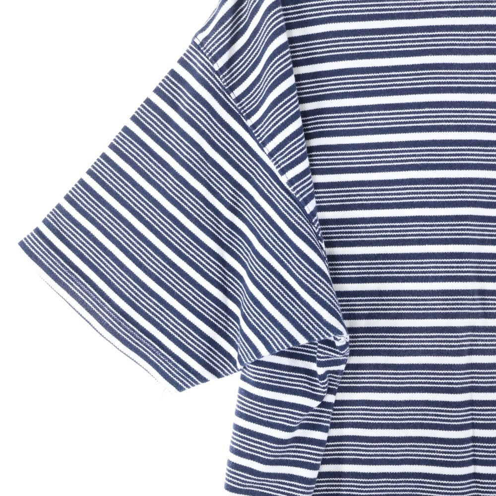 CHAPS RALPH LAUREN(チャップス ラルフローレン) 90s VINTAGE コットン マルチボーダー 半袖ポケットTシャツ カットソー ホワイト/ネイビー