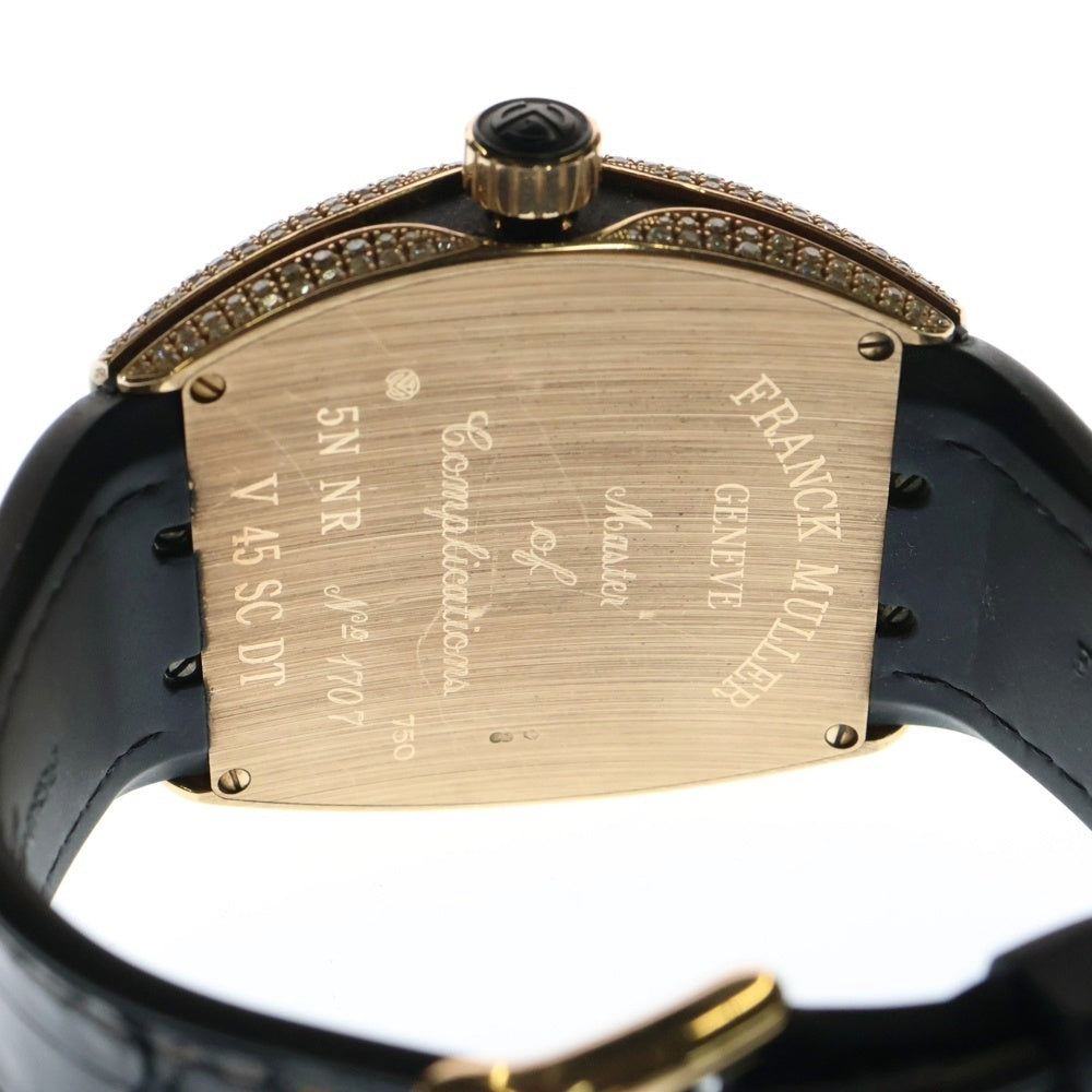 FRANCK MULLER(フランクミュラー) ヴァンガード 全面アフターダイヤ V45 SC DT 腕時計 ブラック/ピンクゴールド