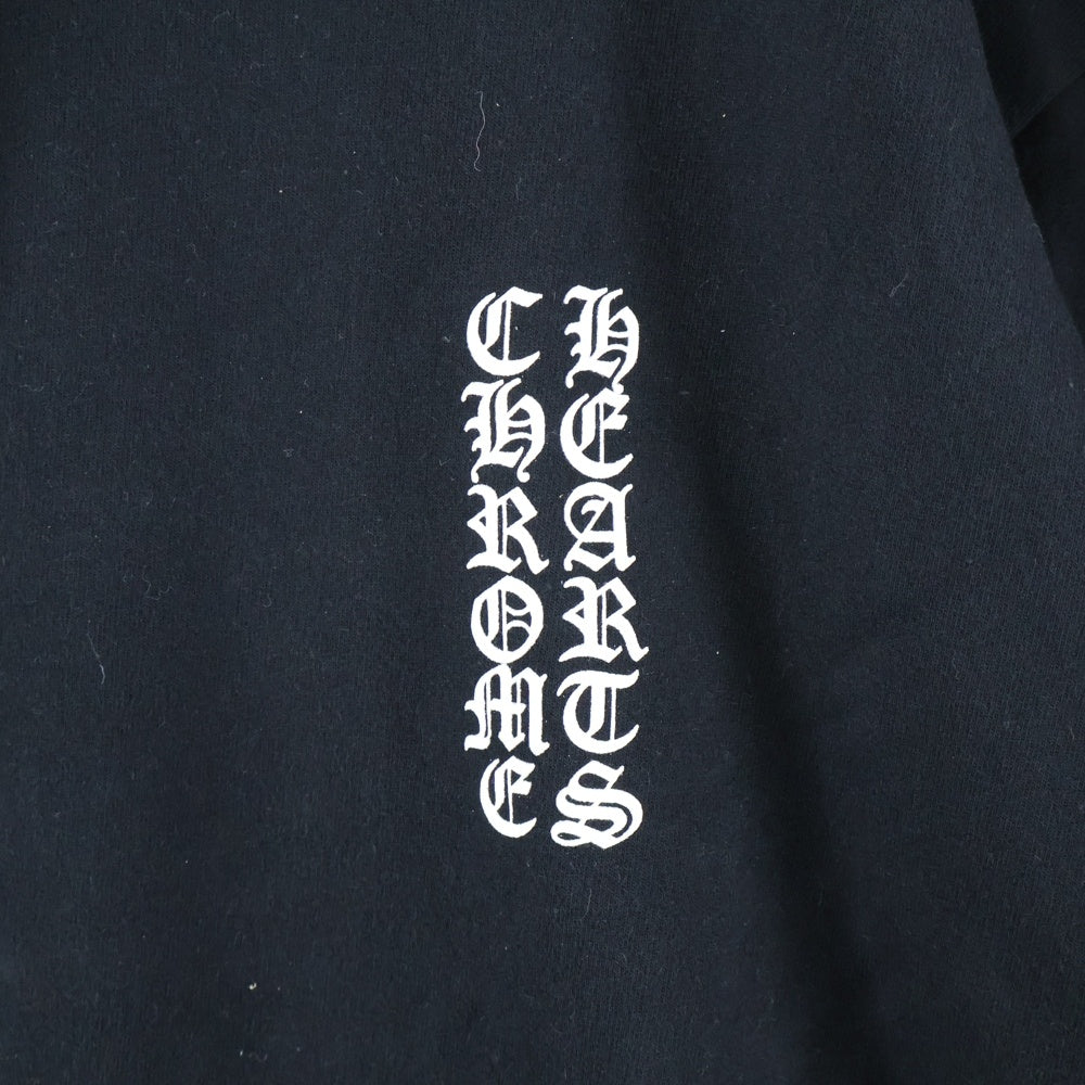 CHROME HEARTS(クロムハーツ) SWTSHRT PLVR 袖英字プリントプルオーバーパーカー ブラック