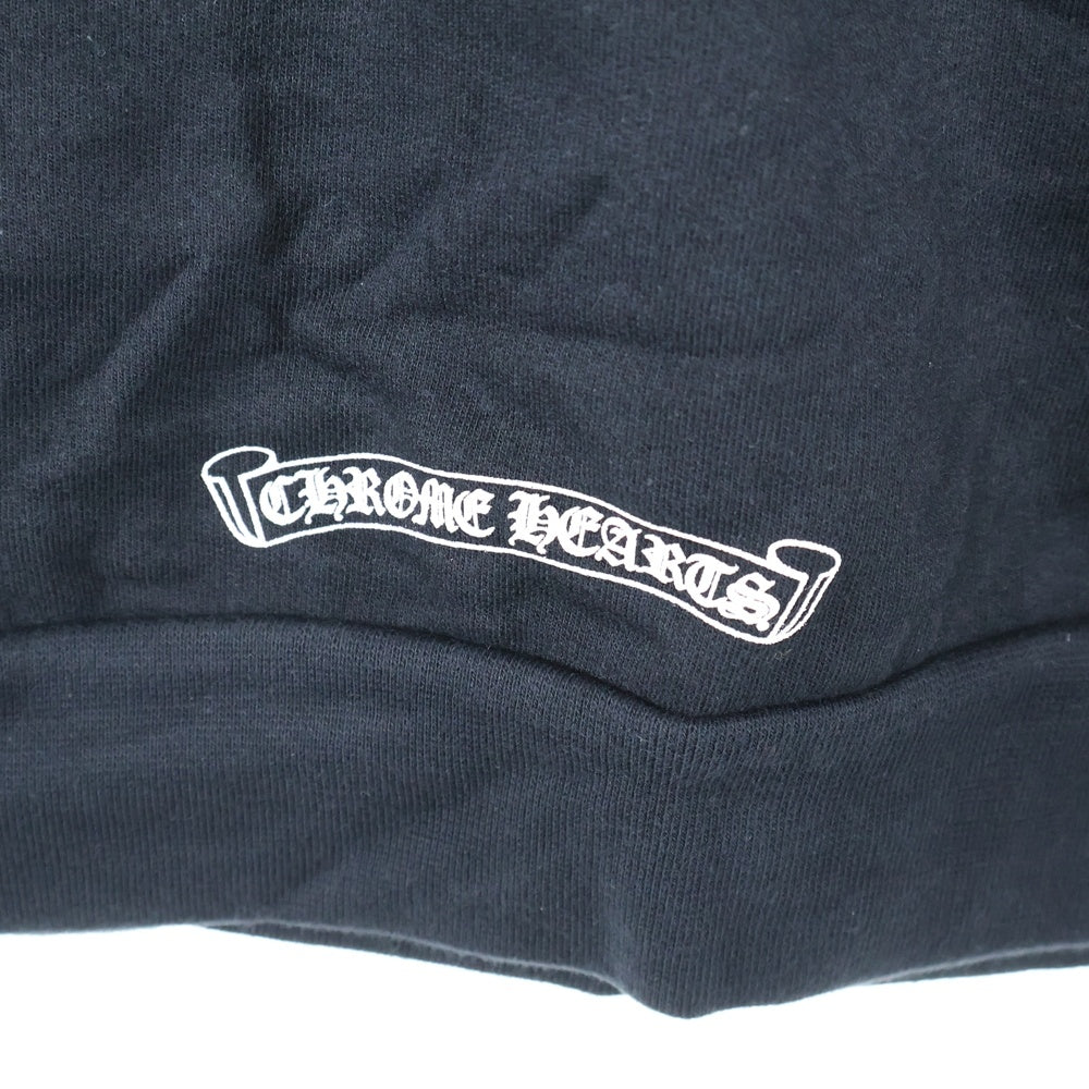 CHROME HEARTS(クロムハーツ) SWTSHRT PLVR 袖英字プリントプルオーバーパーカー ブラック