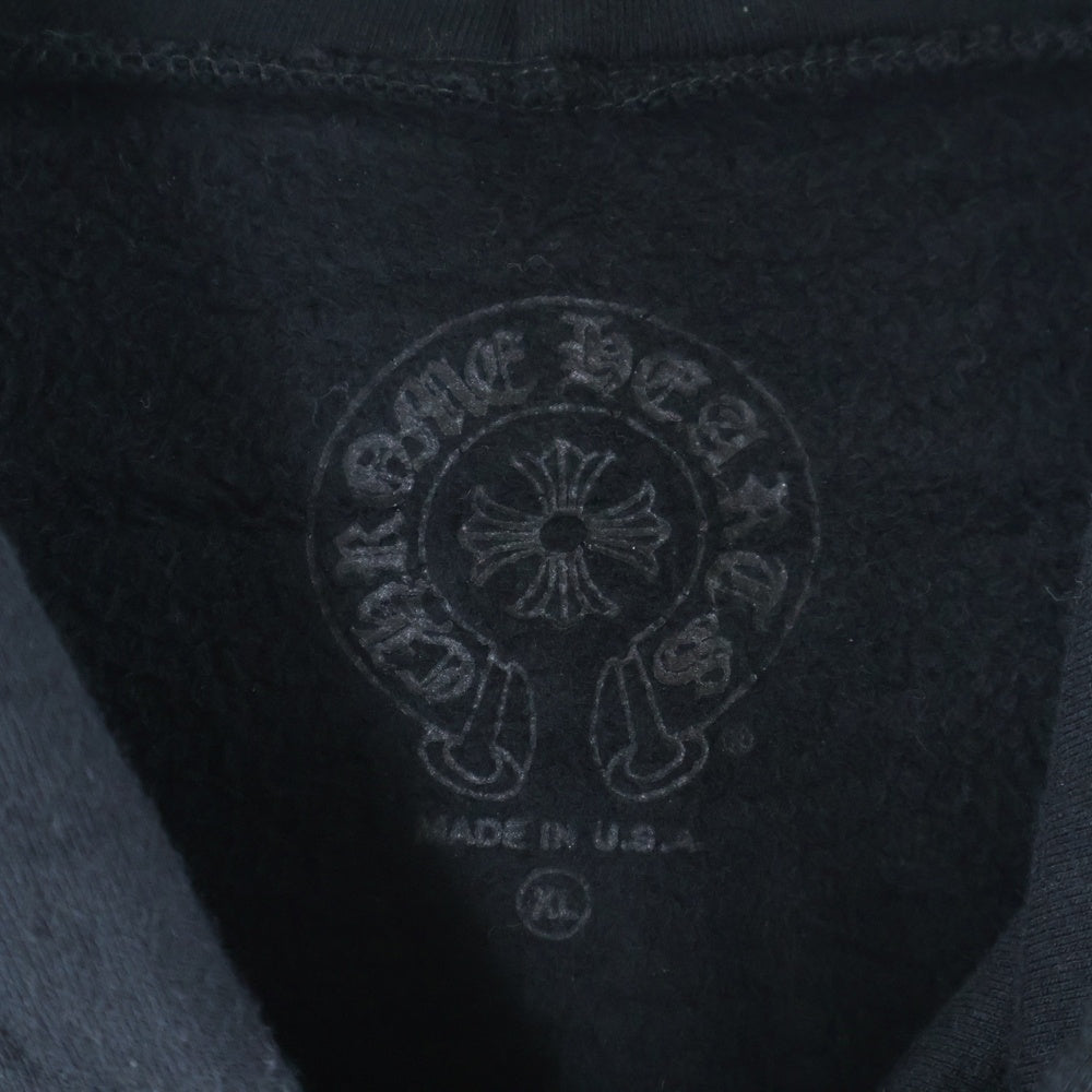 CHROME HEARTS(クロムハーツ) SWTSHRT PLVR 袖英字プリントプルオーバーパーカー ブラック