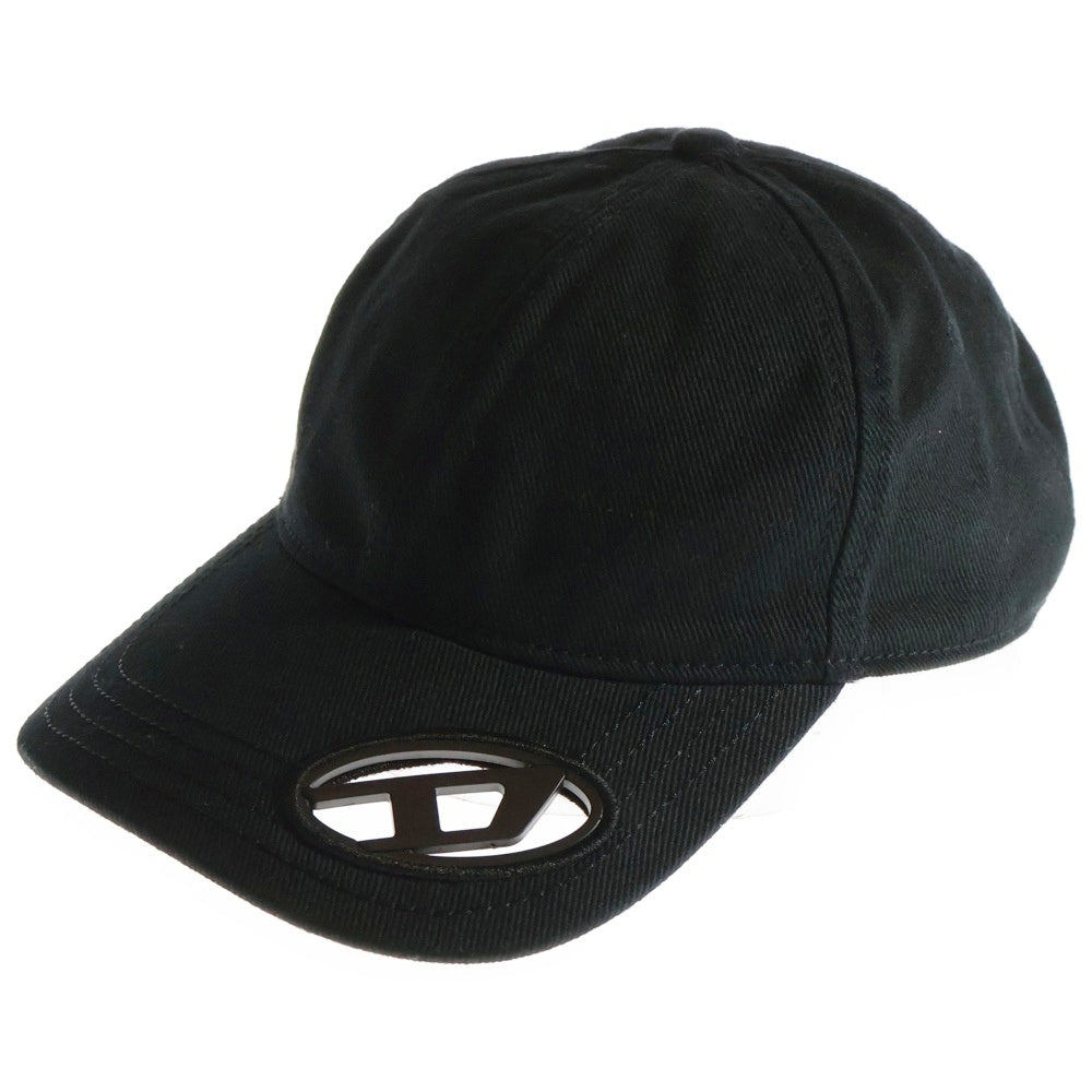 DIESEL(ディーゼル) Baseball Cap ベースボールキャップ C-PLAK A11357 0PFAA コットン オーバルD ロゴ 帽子 ブラック