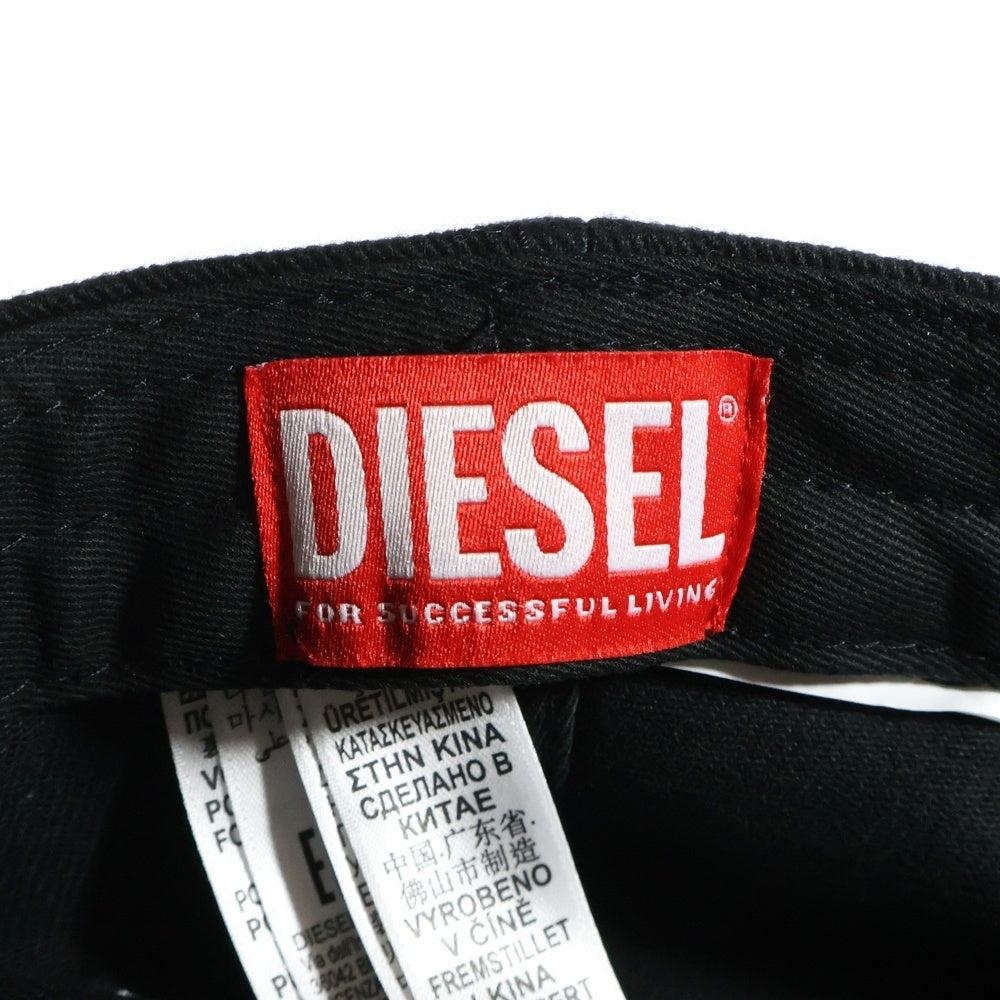 DIESEL(ディーゼル) Baseball Cap ベースボールキャップ C-PLAK A11357 0PFAA コットン オーバルD ロゴ 帽子 ブラック
