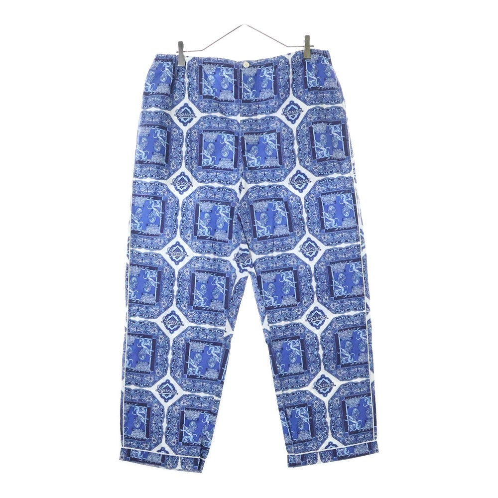 SUPREME(シュプリーム) 22SS Regency Pajama レジェンシーパジャマ 総柄半袖シャツ パンツ ブルー