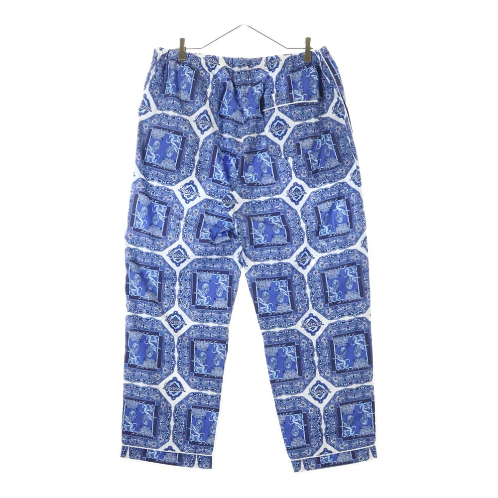 SUPREME(シュプリーム) 22SS Regency Pajama レジェンシーパジャマ 総柄半袖シャツ パンツ ブルー