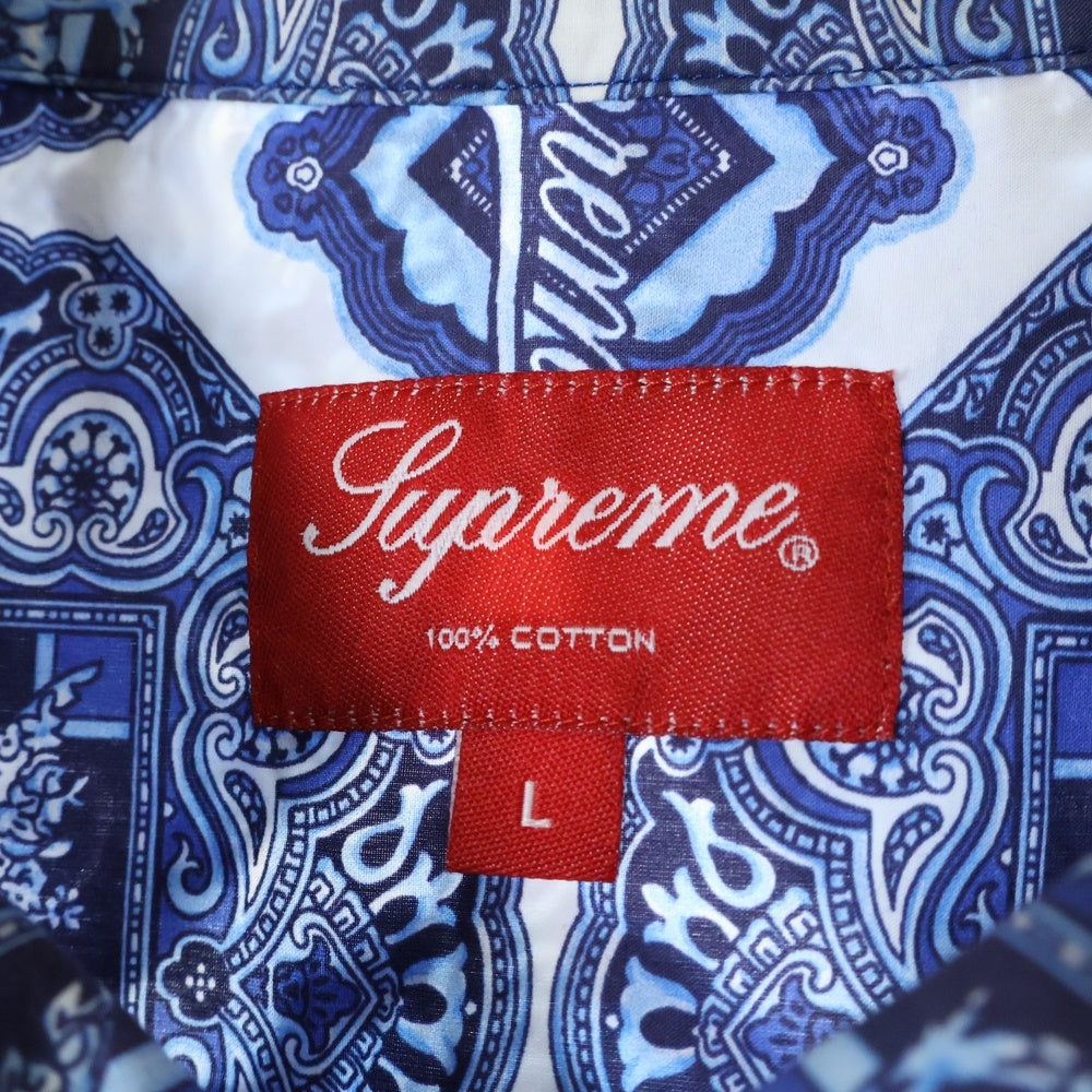 SUPREME(シュプリーム) 22SS Regency Pajama レジェンシーパジャマ 総柄半袖シャツ パンツ ブルー
