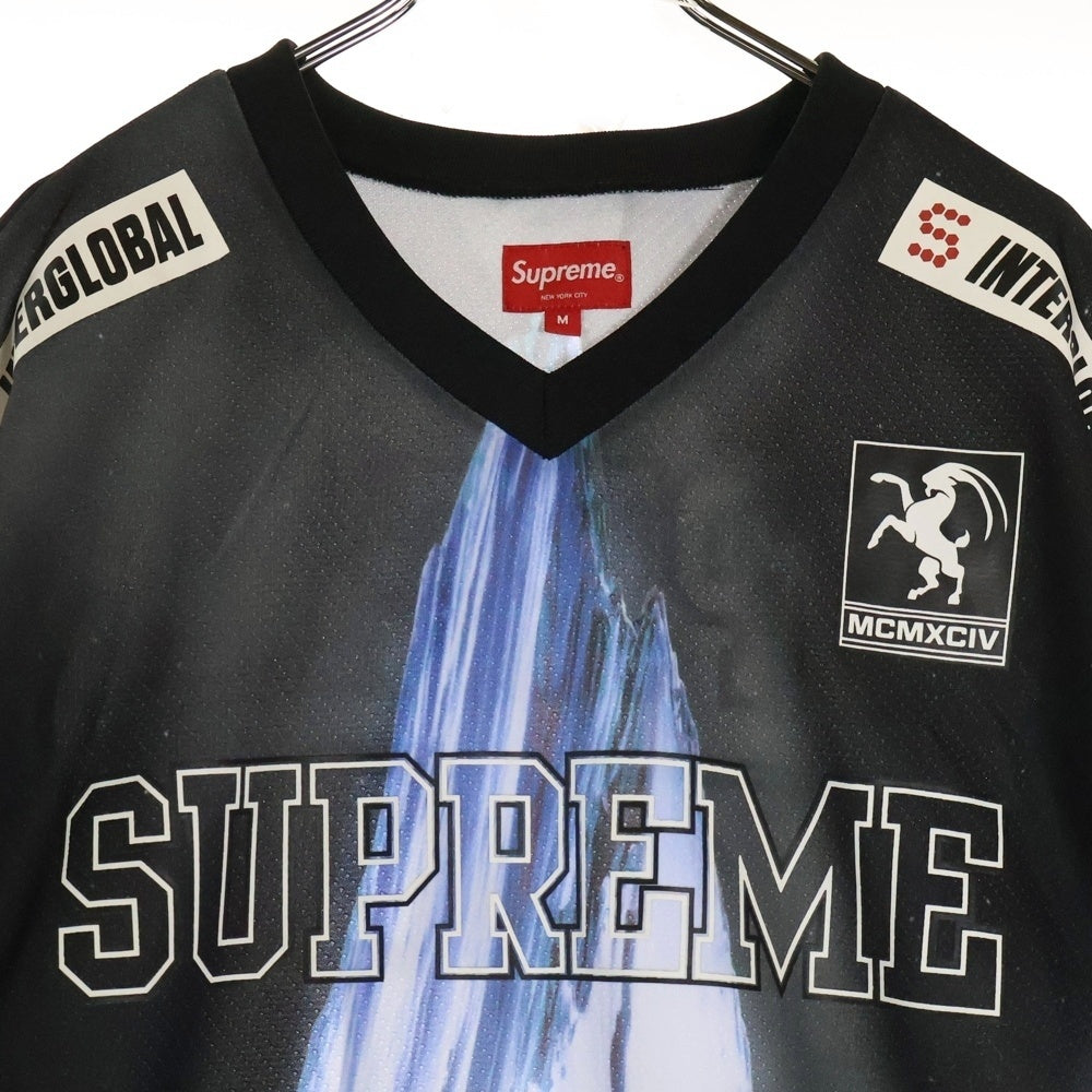 SUPREME(シュプリーム) 21AW Mountain Hockey Jersey マウンテン ホッケージャージ 長袖Tシャツ カットソー ブラック/ブルー