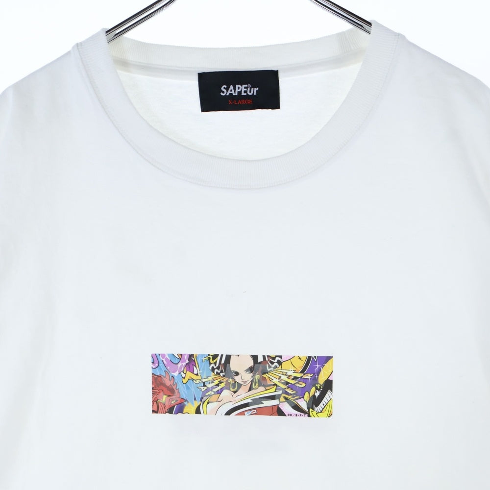 SAPEur(サプール) ×ONE PEACE BOA HONCOCK TEE ワンピース ボア ハンコック クルーネック半袖プリントTシャツ カットソー ホワイト
