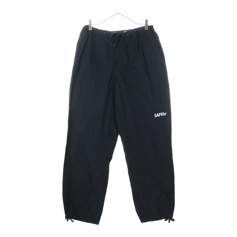 SAPEur(サプール) ロゴ刺繍 ジップフライ カーゴパンツ ブラック