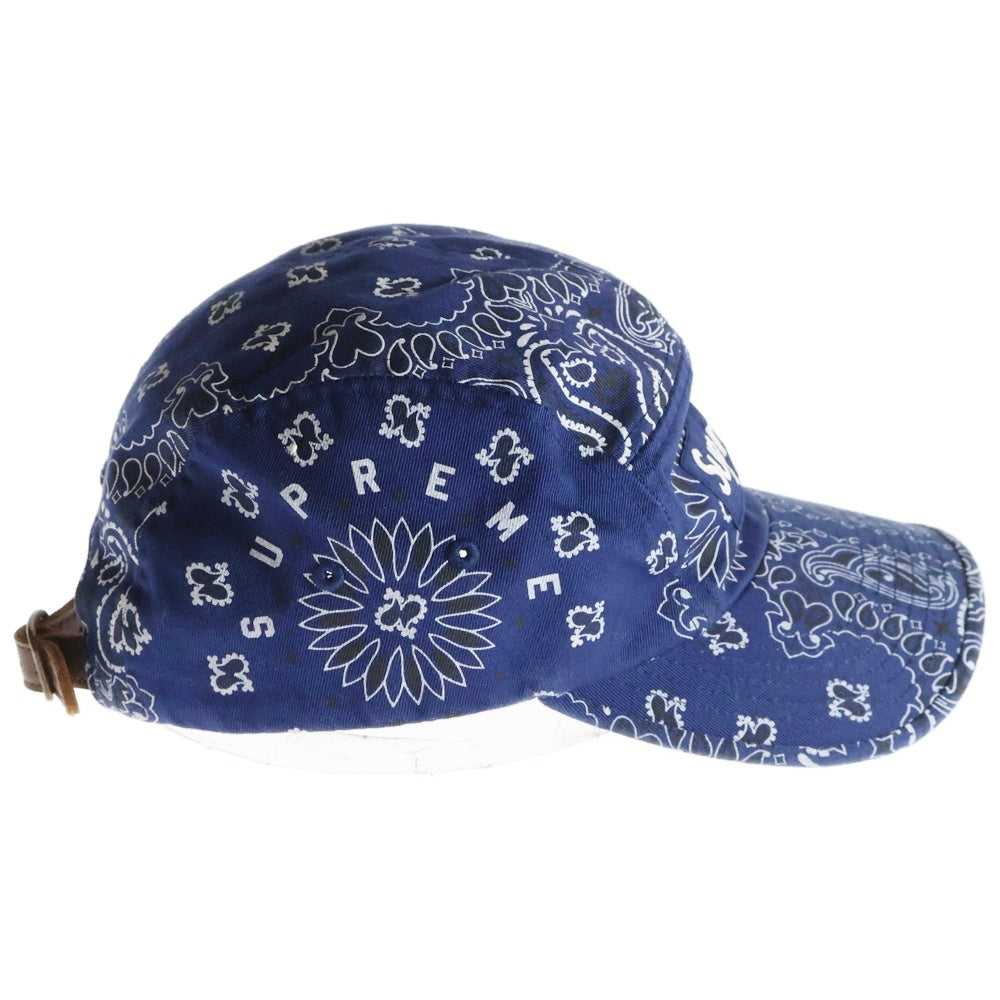 SUPREME(シュプリーム) 21SS Bandana Camp Cap ボックスロゴ バンダナ キャンプキャップ 帽子 ネイビー