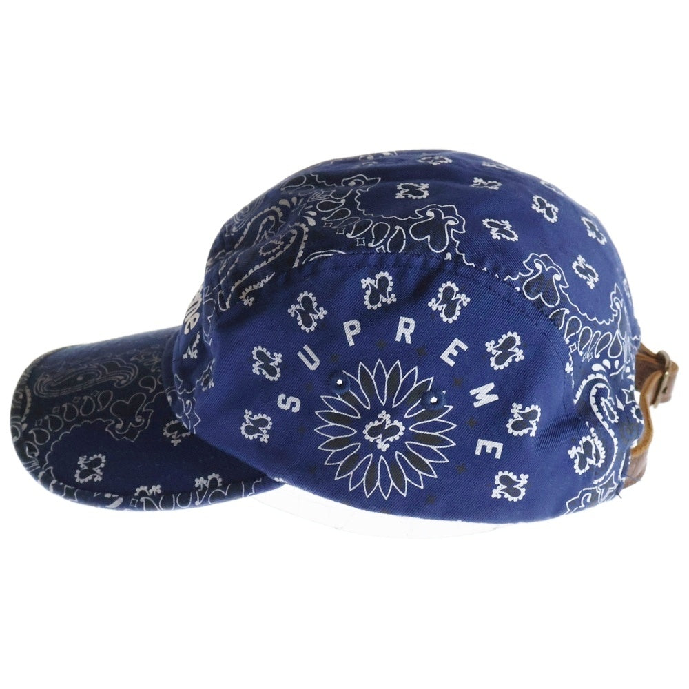 SUPREME(シュプリーム) 21SS Bandana Camp Cap ボックスロゴ バンダナ キャンプキャップ 帽子 ネイビー
