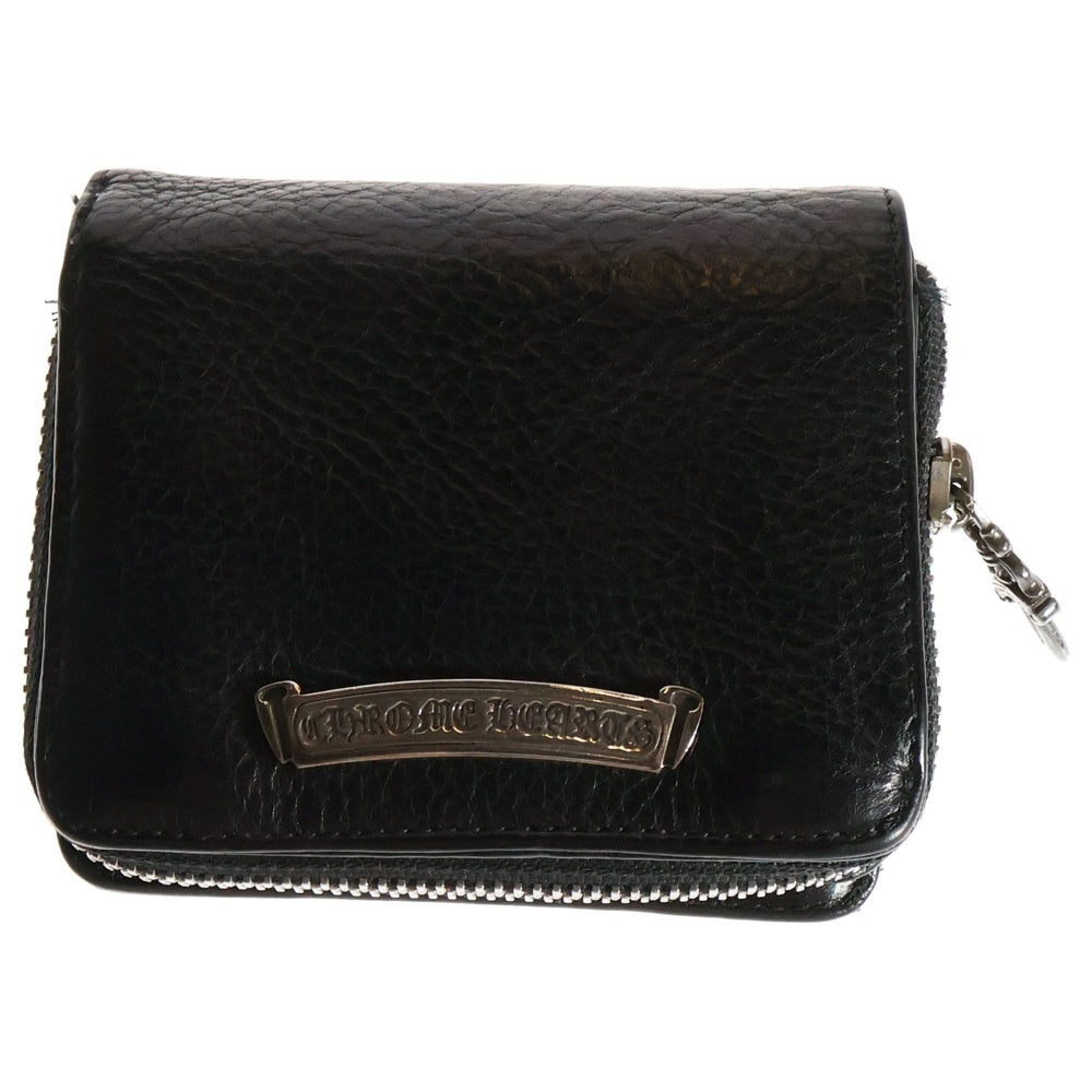 CHROME HEARTS(クロムハーツ) SQ ZIP BILL スクエアジップビル レザーウォレット 財布 ブラック BCA376
